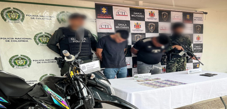 Capturan a dos hombres que extorsionaban a un empresario avícola en Neiva